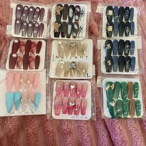 Assorted Nail Art Set with Rhinestones and Designs